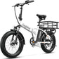 1000W Folding Electric Bike, 48V 20AH Large Removable Battery E Bike, 30+MPH, 80 Miles Max Range, 20" Fat Tire Electric Bike for Adults, Adult Electric Bicycles for Commute Beach Snow