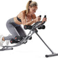 Sunny Health & Fitness Waist Trainer Ab Roller with Elbow Support, Training Wheels, Foldable for Home Gym, Abdominal Exercises, Core Strength, Glute Trainer, Crunch Workouts with Optional Dip Station