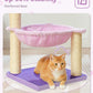 Flower Cat Scratching Post, 28" Cute Cat Tree Tower for Indoor Cats with Large Hammock Soft Perch Bed, Replaceable Toy Ball for Kittens, Purple