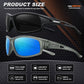 Polarized Sports Sunglasses for Men 100% UV Protection Wrap Around Unbreakable Sun Glasses for Fishing Driving