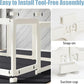 Clear Acrylic Dog Playpen Transparent Dog Playpens Indoor, Small Pet Play Pen for Small Dogs, Puppies, Cats & Rabbits, Assemble & Disassemble, with Door & Suction Cups (23.6" H, 8PCS),White
