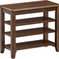 Shoe Bench Storage Rubberwood, Entryway Bench with 3-Tiers Height Adjustable, Shoe Rack Front Door Entrance Organizer for Hallway Living Room, Mudrooms, Walnut,23.6"