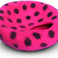 Woolygon Premium Felt Cat Cave Bed - Polka Dot Series - Wool Kitty Beds Handcrafted Kitten Caves Bed for Indoor Cats - Eco-Friendly Merino Wool, Foldable Cat Hideaway Cat Houses (Pink/Black Dots)
