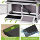 Rabbit Hutch Bunny Cage, Guinea Pig Cage Bunny Hutch Indoor, Wood Pet Cage with 4 Casters -2 Story & 2 Trays