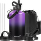 Water Bottle Insulated 32oz 40oz 64oz 128oz Straw Lid Spout Lid & 3 Lids, Leak Proof, Vacuum Insulated,Stainless Steel Water Bottle Wide Mouth for Sports, Gym or Office