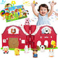 Musical Red Barn Farm Animal Toys with Tails Baby Book, Educational Preschool Farm Animals Finger Puppet for Toddlers 1-3, Montessori Learning Toys Christmas Birthday Gift for Boys Girls 12-18 Months