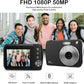 Digital Camera, Kids Cameras for 50MP FHD 1080P, Digital Point and Shoot Camera with 16X Zoom Anti Shake, Compact Small Cameras Gift for Boys Girls Kids, Black