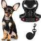 MIDOG No-Pull Dog Harness | Adjustable & Reflective Pet Harness Leash Set for Small Medium Large Dogs Walking, Training| No Choke, Front Clip, Soft Padded Vest with Easy Control Handle - Black, XS