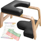 Yoga Headstand Bench- Stand Yoga Chair for Family, Gym - Wood and PU Pads - Relieve Fatigue and Build Up Body (Multi-Color)