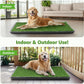 LOOBANI 47.6x29.2in Large Dog Litter Box with 2 Artificial Grass Patch + 2 Washable Pee Pads, Quickly Absorbency Portable Patio Potty for Balcony Apartment Use