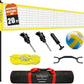 Outdoor Portable Volleyball Net System - Adjustable Height Poles with Soft Volleyball Ball, Pump, Hammer, Boundary Line, and Carry Bag for Backyard, Beach, Lawn