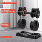 25/55 lbs Pair Adjustable Dumbbells Set, Adjustable Weights Dumbbells Set for Men and Women with Anti-Slip Fast Adjust Weight by Turning Handle,Black Dumbbell with Tray