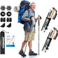 Overmont 7075 Aluminum Trekking Poles - Lightweight Collapsible Hiking Poles Adjustable Walking Sticks with EVA Handle All Terrain Accessories Carry Bag - Set of 2