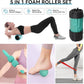 5 in 1 Foam Roller Set, High Density Fitness Exercise Foam Roller for Deep Tissue Muscle Massage, Massage Roller, Massage Ball, Resistance Band, for Whole Body(Tiffany Green)