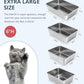 Stainless Steel Cat Litter Box, 6in Cat Litter Pan for Large Cats and Rabbits, Extra Large Metal Litter Box High Sides Odor Control Anti-Corrosion Nonstick