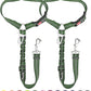 SlowTon Dog Seat Belt for Car, 2 Pack Dog Car Harness Seatbelt Adjustable with Elastic Bungee Buffer, 2 in 1 Pet Car Leash Headrest Restraint Dog Reflective Safety Tether (Green, Headrest+Clip)