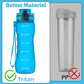 OLDLEY 25 oz Water Bottle, Motivational Water Bottle with Time Marker, Sports Water Bottle With Strap, Leakproof & BPA Free Large Water Bottles for School, Gym, Travel, Outdoor, Tritan,Blue