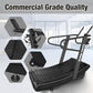Curved Manual Treadmill, Non-Electric Curve Treadmill with 4 Resistance Levels, Self-Generated Air Runner with LCD, Commercial Motorless Treadmills for Home Gym, 450LBS Capacity, Black
