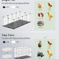 Small Animal Playpen, Guinea Pig Cages with Waterproof Mat, 24 Panels Pet Playpen for Hamsters, Hedgehog, Bunny, Ferret, Indoor Outdoor Plastic Fence, 48.5 x 24.8 x 32.3 inches
