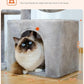 PEQULTI Small Cat Tree, [28.5''] Cat Tower for Indoor Cats, 2 Styles Activity Tree with Cat Scratching Posts, Big Hammock and Removable Top Perch Grey