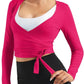 Women Tie Front Shrug Long Sleeve Bolero Cardigan Lightweight Casual Tops