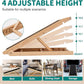 Dog Ramp for Bed, Adjustable Pet Ramps for Dog to Get on Bed, Non-Slip Rubber Surface - Folding Wooden Dog Ramp for Small/Large/Old Dogs, Adjustable up to 19.5 inch High Beds