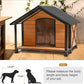 Dog House Outdoor & Indoor, Dog Kennel for Winter, Insulated Puppy Shelter for Small & Medium & Large Dogs,Unique All-Around Iron Frame (Medium)