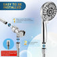 6 Spray Modes High Pressure Handheld Showerhead Set Upgraded 5 Inches Shower Head with Handheld Spray Premium Chrome Handheld Shower Head 60 Inches Stainless Steel Hose-1-Min Install