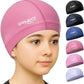 COOLMATE Fabric Swim Cap for Adult Women Men Kid 3 4 6 8 14 16, Silicone Water Resistant Layer, Cloth Swim Cap Gifts for Swimmers, Lightweight for Pool, Lap Swimming (1 pc)
