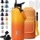 Insulated Water Bottle | Thickened Stainless Steel for Gym and Hiking with Straw, Carrier Bag, Handle Strap | BPA-Free 87 oz