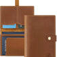 Jack&Chris Genuine Leather Passport Holder For Travel, RFID Blocking Handmade Passport Holder with Card Case Organized & Safe, Quality Travel Essentials for Women and Men for Gifting, Light Brown
