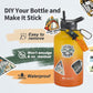 64 oz Insulated Water Bottle with Straw (Cold for 48 Hrs), Half Gallon Stainless Steel Triple Wall Vacuum Sports Water Jug, Leakproof Hydro Cup Flask with Straw Spout Lids & DIY Stickers