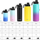 DRINCO Stainless Steel Water Bottle Spout Lid Vacuum Insulated Double Wall Water Bottles Wide Mouth (64oz 40oz 32oz 22oz 18oz 14oz) Leak Proof Keep Cold Sport Camping Hiking