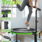 BCAN 40"/48" Foldable Mini Trampoline, Rebounder Trampoline for Adults, U/T Shape Adjustable Foam Handle, Exercise Rebounder for Adults Indoor/Garden Workout, Max Load 330lbs/440lbs