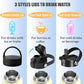 Water Bottle Insulated 32oz 40oz 64oz 128oz Straw Lid Spout Lid & 3 Lids, Leak Proof, Vacuum Insulated,Stainless Steel Water Bottle Wide Mouth for Sports, Gym or Office