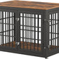 38 Inch Heavy Duty Dog Crate Furniture for Large and Medium Dogs, Decorative Pet House End Table, Wooden Cage Kennel Furniture Indoor, Rustic Brown