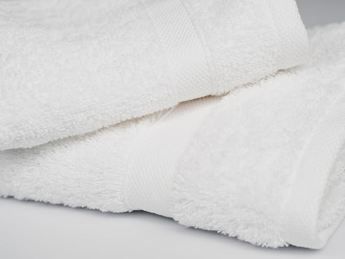 CH White Bath Towels Bulk - 22 x 44 Inches, 100% Cotton Economy Light Weight Towels for Commercial Use - Quick Dry, Ultra-Soft, and Absorbent Bulk Towels (24 Pack)