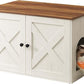 Feandrea Cat Litter Box Enclosure, Litter Box Furniture Hidden with Removable Divider, Indoor Cat House, End Table, 31.5 x 20.9 x 19.7 Inches, Honey Brown and Rustic White UPCL002P01