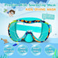 Kids Swim Goggles with Nose Cover, 180° Panoramic Snorkel Mask with Anti-Fog & Anti-Leak Design, Comfort Fabric Strap UV Protection Lens for Boys Girls Ages 3-15