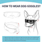 Lesypet Dog Sunglasses Small Breed, Dog Goggles for Small Dogs Windproof Anti-UV Glasses for Dogs Outdoor Eye Protection, Blue