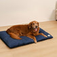FUNNY FUZZY Washable Dog Bed,Reversible Plush Dog Crate Mat, Soft Fluffy Kennel Pad,Pet Sleeping Mattress for Jumbo,X-Large Sized Dogs Breeds,2XL,48"× 31",Midnight Blue