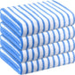 JML Microfiber Towels, Bath Towel Sets (4 Pack, 27" x 55") - Extra Absorbent, Fast Drying, Multipurpose for Bath, Swimming, Fitness, Sports, Yoga,Stripe Blue