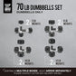 WF Athletic Supply Rubber Encased Hex Dumbbells with Rubber Grip Contoured Handle for Muscle Toning, Strength Building & Full Body Workout