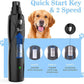 Pet Nail Grinder with LED Light & 2 Grinding Heads, 2-Speed Low Noise & More Powerful Dog Nail Grinder, Pet Nail Trimmer File, Painless Paw Claw Care, Quiet Toenail Grooming Tool for L/M/S Dogs/Cats