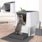RIZZARI Stainless Steel Cat Litter Box, Odorless Enclosed Litter Box with Top Holes, Large Litter Pan for Small to Large Sized Cats (Dark Gray, 24" L*16" W*18" H)