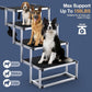 Dog Stairs for Car, Foldable Dog Ramp for Car with Non-Slip Surface, Portable Stairs Aluminum SUV, High Beds, Truck, Supports up to 150 lbs, 4 Steps