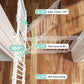 Grownsy Baby Gate for Stairs- No Bottom Bar, Adjustable Width 29.8” to 43.5” for Child and Pet, Dog Gate with Auto-Close & One-Hand Operation, Screw-in Installation for Doorways and Indoor Use