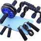 Abdominal Muscle Training Rollers, 5-In-1 Roller Kit with Knee Pads, Push-Up Bars, Handle Grips, Skipping Ropes, Home Gym Exercise Kits Suitable for Physical Training