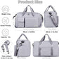 FIORETTO Women's Gym Duffle Bag with Shoes Compartment, 37L Capacity, Ideal for Travel, Gym, Sports, Duffel, Weekender