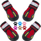 QUMY Dog Shoes for Large Dogs, Medium Dog Boots & Paw Protectors for Winter Snowy Day, Summer Hot Pavement, Waterproof in Rainy Weather, Outdoor Walking, Indoor Hardfloors Anti Slip Sole Red Size 3
